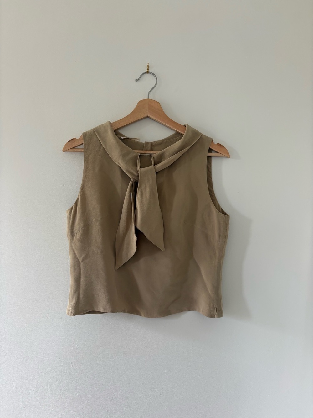Vintage Valentino Silk Sleeveless Tie-Neck Top